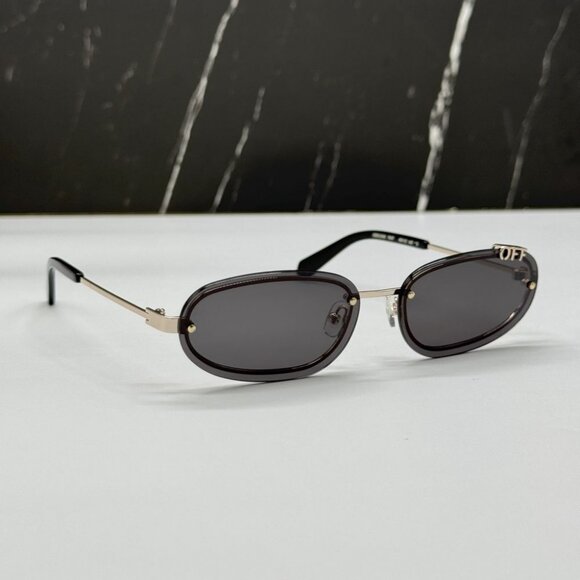 NEW OFF-WHITE OERI13M MIAMI 7607 SUNGLASSES UNISEX BLACK OVAL EYEWEAR